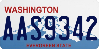 WA license plate AAS9342