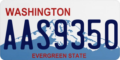 WA license plate AAS9350