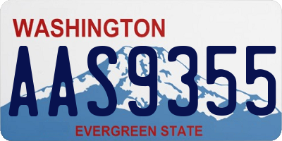 WA license plate AAS9355