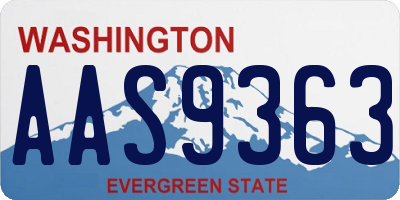 WA license plate AAS9363