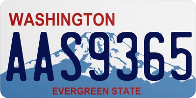 WA license plate AAS9365