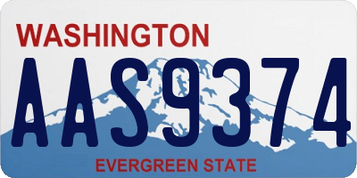 WA license plate AAS9374