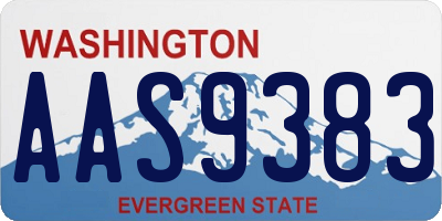 WA license plate AAS9383
