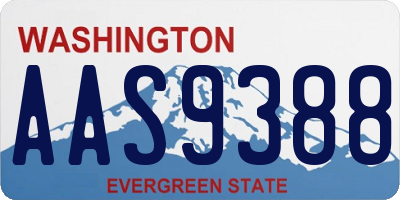 WA license plate AAS9388