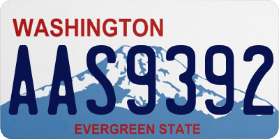 WA license plate AAS9392