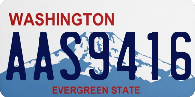 WA license plate AAS9416