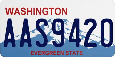 WA license plate AAS9420