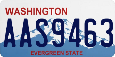 WA license plate AAS9463