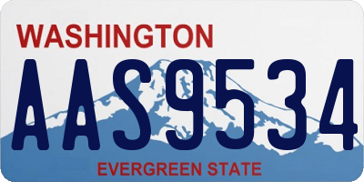 WA license plate AAS9534