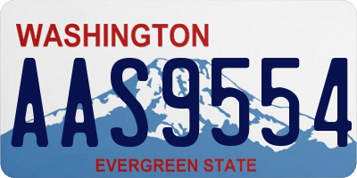 WA license plate AAS9554