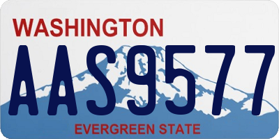 WA license plate AAS9577