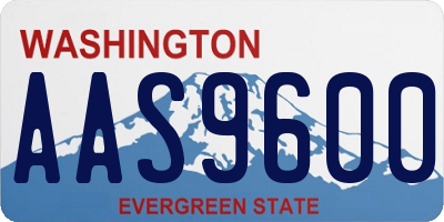 WA license plate AAS9600