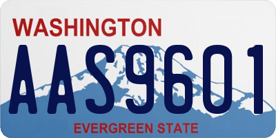 WA license plate AAS9601