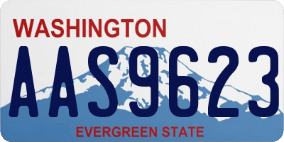 WA license plate AAS9623