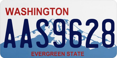 WA license plate AAS9628
