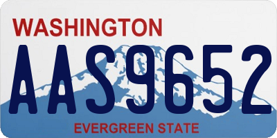 WA license plate AAS9652
