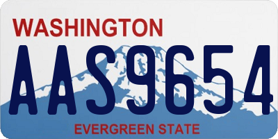 WA license plate AAS9654