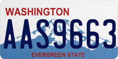 WA license plate AAS9663