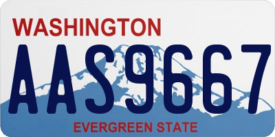 WA license plate AAS9667