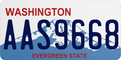 WA license plate AAS9668