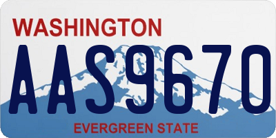 WA license plate AAS9670