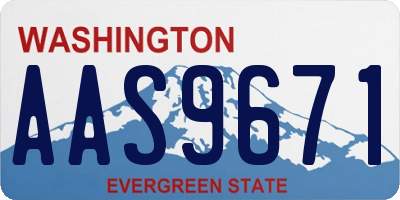 WA license plate AAS9671