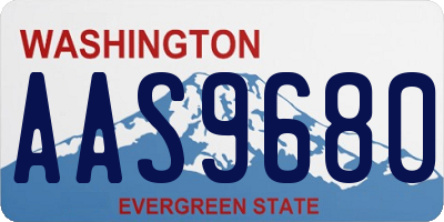 WA license plate AAS9680