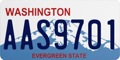 WA license plate AAS9701