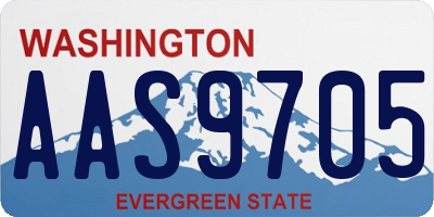 WA license plate AAS9705