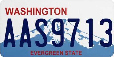 WA license plate AAS9713