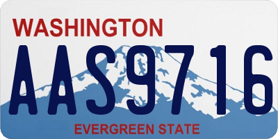 WA license plate AAS9716