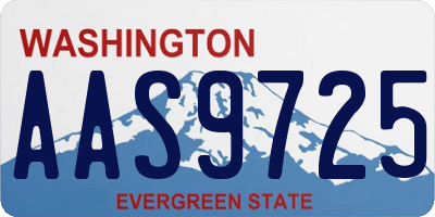 WA license plate AAS9725