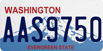 WA license plate AAS9750