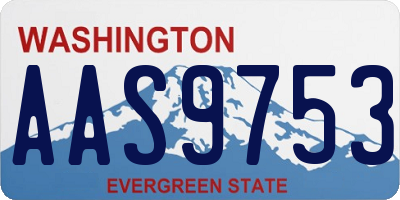 WA license plate AAS9753