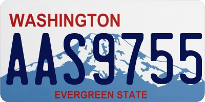WA license plate AAS9755