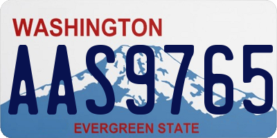 WA license plate AAS9765