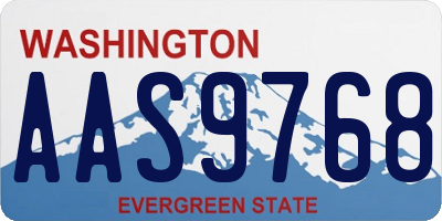 WA license plate AAS9768