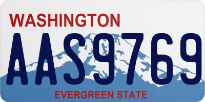 WA license plate AAS9769