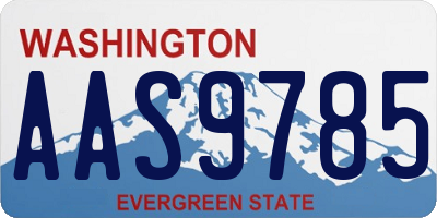 WA license plate AAS9785