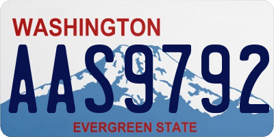 WA license plate AAS9792