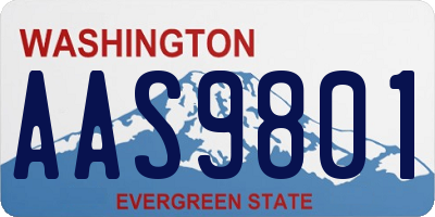 WA license plate AAS9801