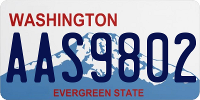 WA license plate AAS9802