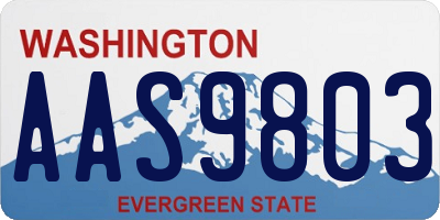 WA license plate AAS9803