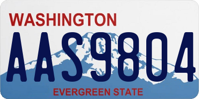 WA license plate AAS9804