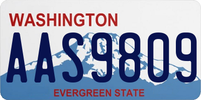 WA license plate AAS9809