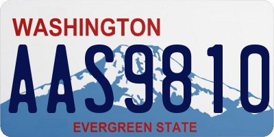 WA license plate AAS9810
