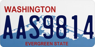 WA license plate AAS9814