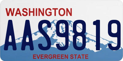 WA license plate AAS9819