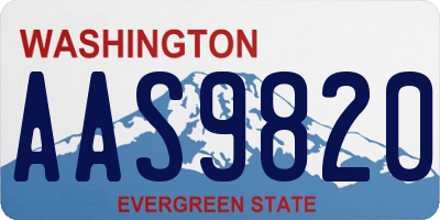 WA license plate AAS9820