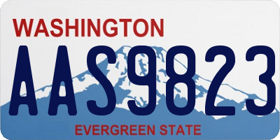 WA license plate AAS9823